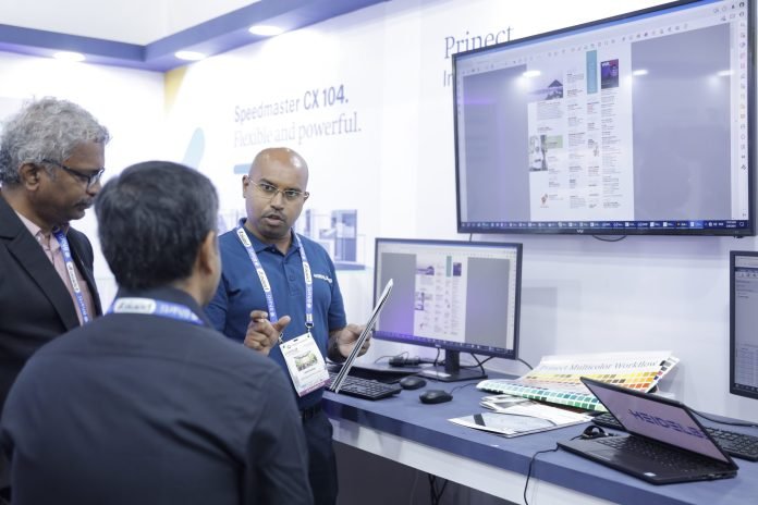 Visitors at the Heidelberg stall at drupa. Heidelberg will stage a comeback in the Indian market with its very successful drupa bookings both in the commercial segment and in the paperboard packaging segment. print